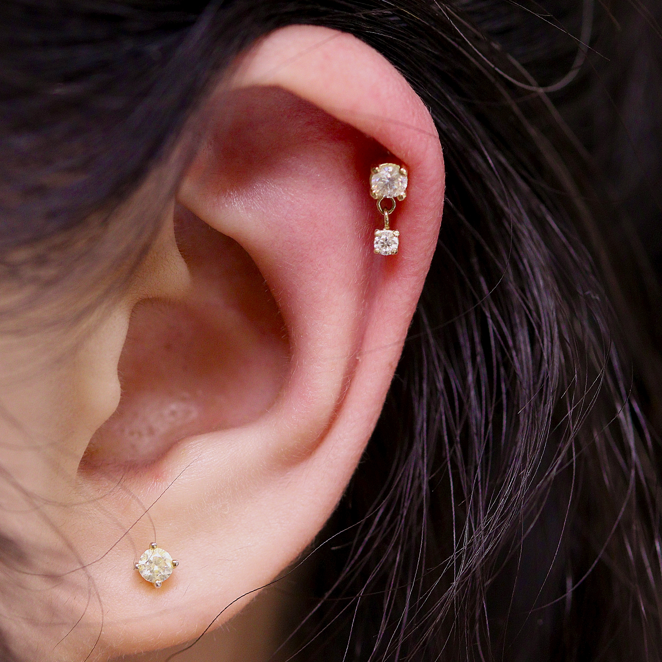 helix piercing with 18k solid gold The Final Wish from Ixus fine jewellery